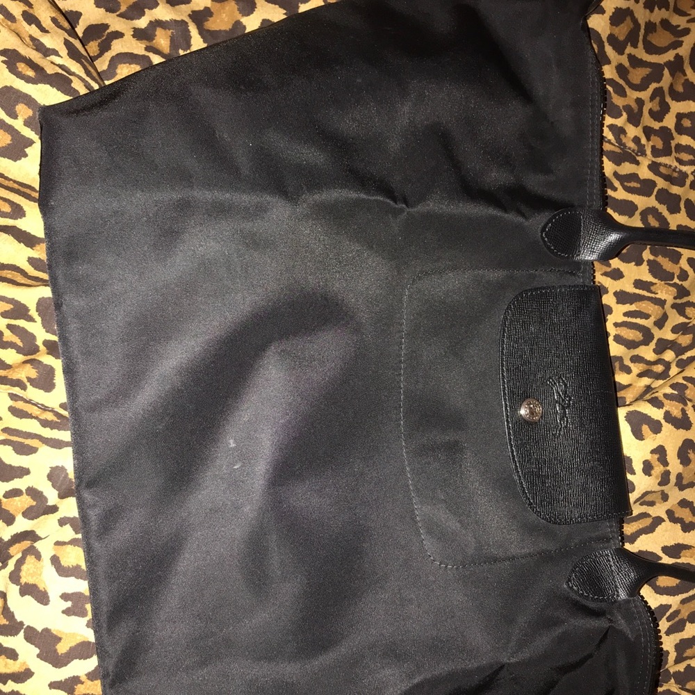 All black long champ bag